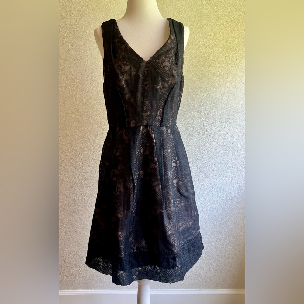 Tracy Reese Black Lace Midi Dress